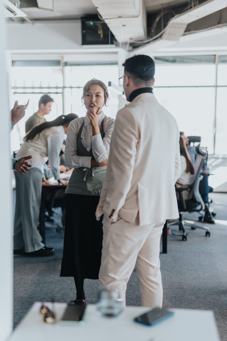 diverse people collaborating in a modern office setting